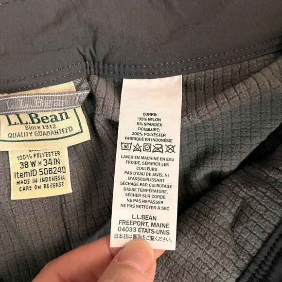 LL Bean Men's Cresta Hiking Pants, Standard Fit, Fleece-Lined Gray Sz 38 - Picture 8 of 12